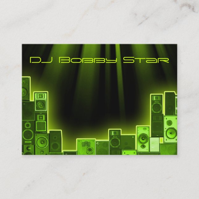coole Laser-Geschäftskarte DJ grüne Visitenkarte (Vorderseite)