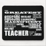 Coole Lehrer der Neuen Welt: Beste Lehrer Mousepad<br><div class="desc">"Der bestste phantastisch beste fantastische phantastisch großartige super fantastische super fantastische tolle Lehrer in der Welt ... .ever!' ist ein cooles, modernes Geschenk für unterhaltsame LehrerInnen: in einer auffälligen Kombination aus stets modischem Schwarz und klassischem Stilweiß in einem urbanen Rock-Roll-Attitute-Heft von Schriftart und mehr Schriftart präsentiert. Dieses angesagte, originelle Designgeschenk...</div>