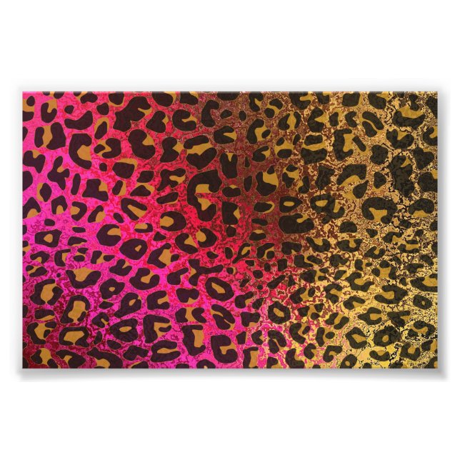 Coole Leopard-Printhaut mit hellbraunem Hintergrun Fotodruck (Vorne)