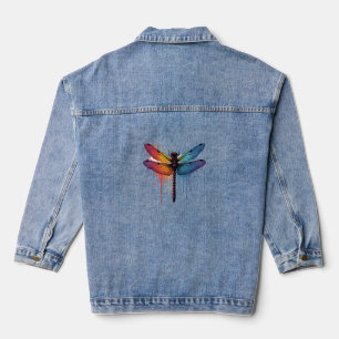 Coole Libelle auf farbenfroh gemalt Drachenfliege Jeansjacke