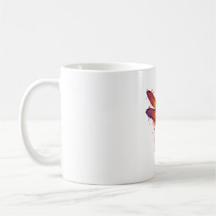 Coole Libelle auf farbenfroh gemalt Drachenfliege Kaffeetasse