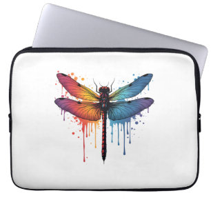 Coole Libelle auf farbenfroh gemalt Drachenfliege Laptopschutzhülle