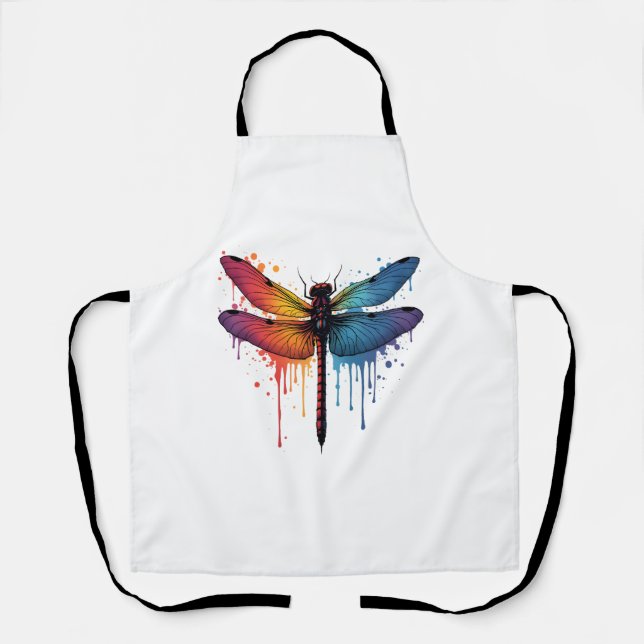 Coole Libelle auf farbenfroh gemalt Drachenfliege Schürze (Vorderseite)