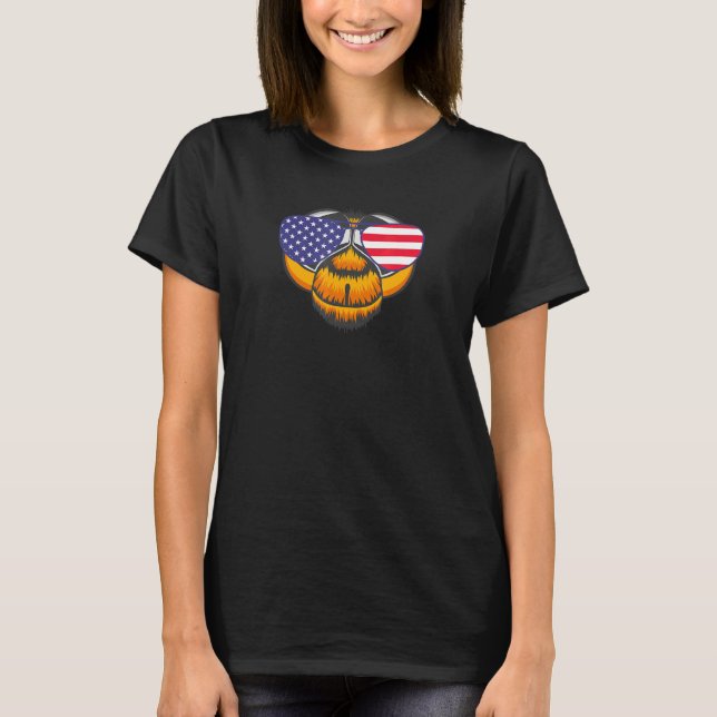 Coole Libelle mit der Flagge der USA Sonnenbrille  T-Shirt (Vorderseite)