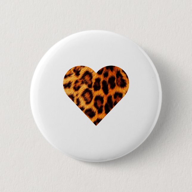 Coole Liebe Gepard Leopardendruck Herz Cool Valent Button (Vorderseite)