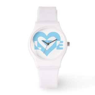Coole Liebe Grafik, blau Armbanduhr