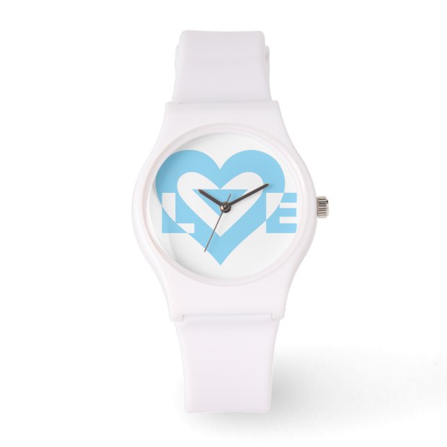 Coole Liebe Grafik, blau Armbanduhr (Vorderseite)