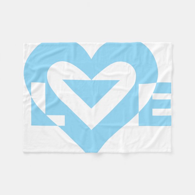 Coole Liebe Grafik, blau Fleecedecke (Vorderseite (Horizontal))