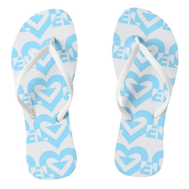 Coole Liebe Grafik, blau Flip Flops (Fußbett)