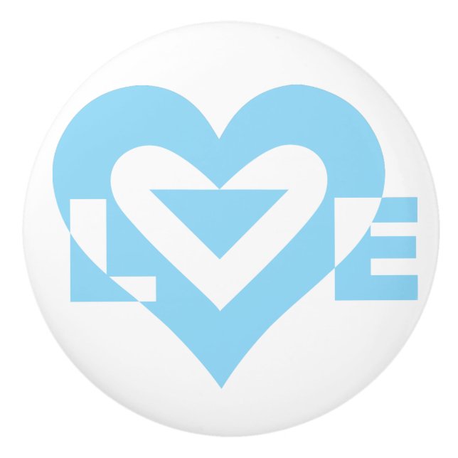 Coole Liebe Grafik, blau Keramikknauf (Vorderseite)
