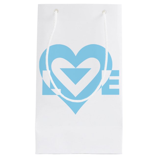 Coole Liebe Grafik, blau Kleine Geschenktüte (Vorderseite)