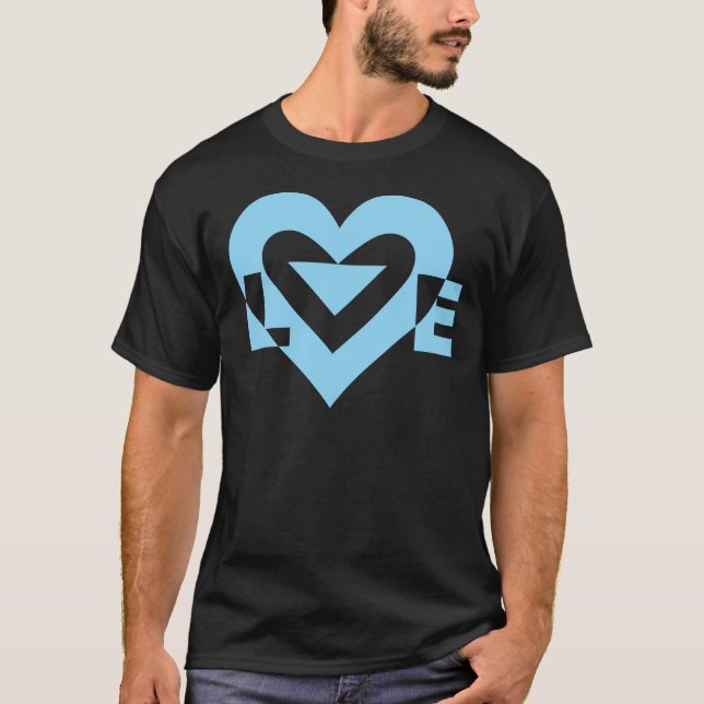 Coole Liebe Grafik, blau T-Shirt (Vorderseite)
