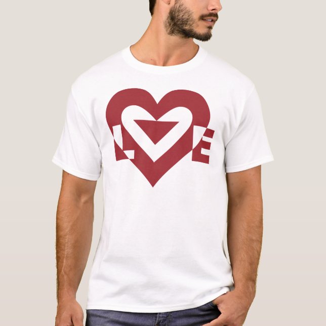 Coole Liebe Grafik, Burgandy T-Shirt (Vorderseite)