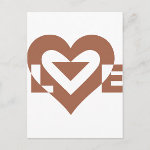 Coole Liebe Grafik, Mocha Brown Postkarte