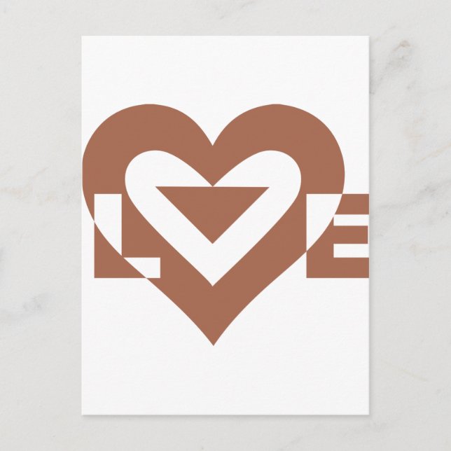 Coole Liebe Grafik, Mocha Brown Postkarte (Vorderseite)