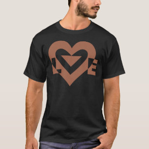 Coole Liebe Grafik, Mocha Brown T-Shirt