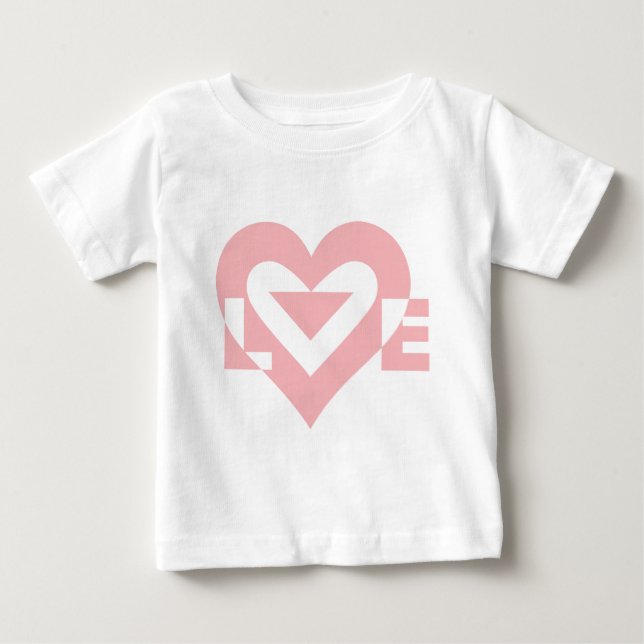 Coole Liebe Grafik, rosa Baby T-shirt (Vorderseite)
