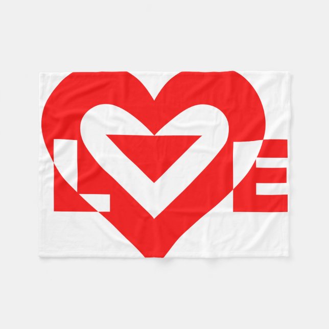 Coole Liebe Grafik, rot Fleecedecke (Vorderseite (Horizontal))