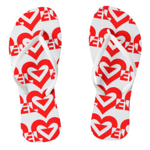 Coole Liebe Grafik, rot Flip Flops