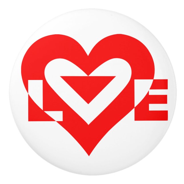 Coole Liebe Grafik, rot Keramikknauf (Vorderseite)