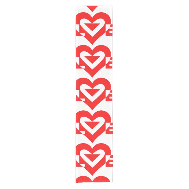 Coole Liebe Grafik, rot Kurzer Tischläufer (Vorderseite)