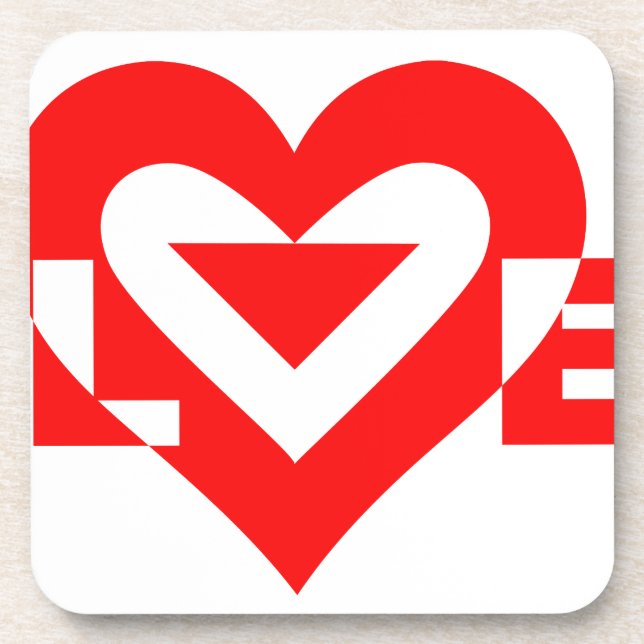 Coole Liebe Grafik, rot Untersetzer (Vorderseite)