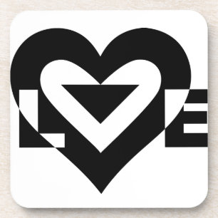 Coole Liebe Grafik, schwarz Getränkeuntersetzer