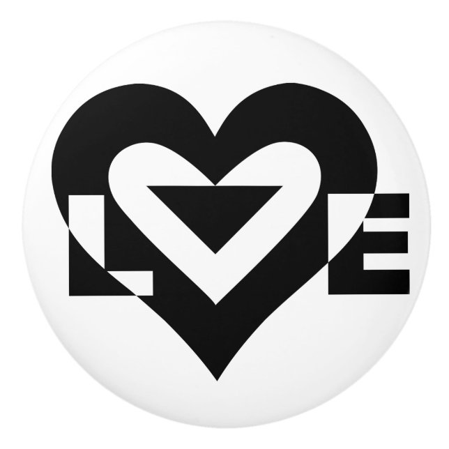 Coole Liebe Grafik, schwarz Keramikknauf (Vorderseite)