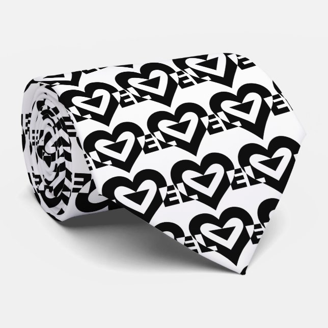 Coole Liebe Grafik, schwarz Krawatte (Gerollt)