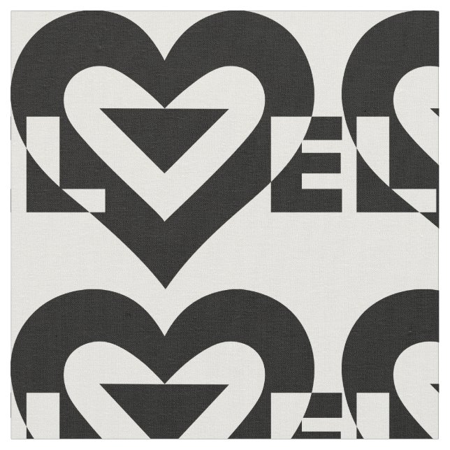 Coole Liebe Grafik, schwarz Stoff (Nahaufnahme)