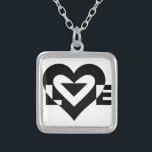 Coole Liebe Grafik, schwarz Versilberte Kette<br><div class="desc">Ein grafisches Logo-Design,  nach Maß mit LIEBE.</div>