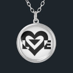 Coole Liebe Grafik, schwarz Versilberte Kette<br><div class="desc">Ein grafisches Logo-Design,  nach Maß mit LIEBE.</div>