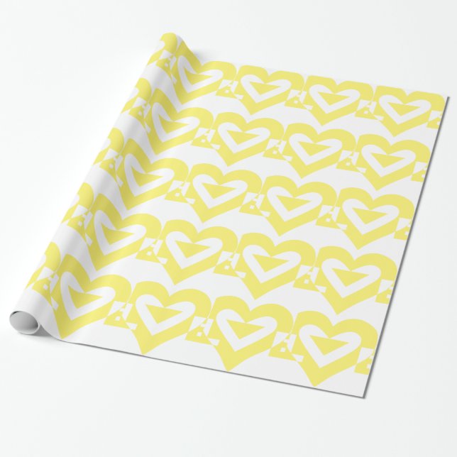 Coole Liebe Graphic, gelb Geschenkpapier (Ungerollt)