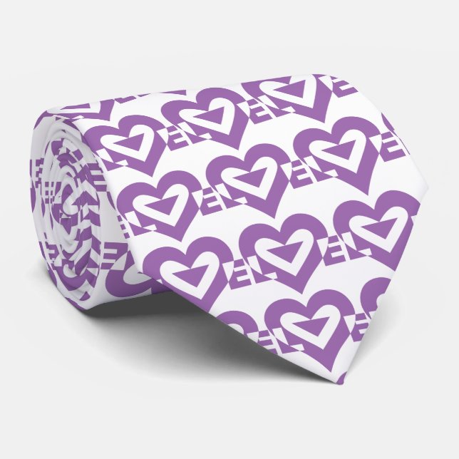 Coole Liebe Graphic, Lila Krawatte (Gerollt)
