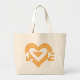 Coole Liebe Graphic, Orange Jumbo Stoffbeutel