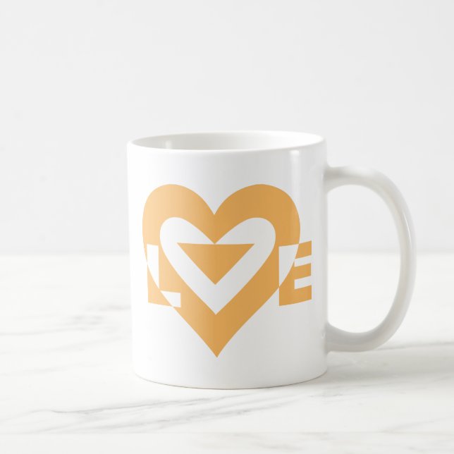 Coole Liebe Graphic, Orange Kaffeetasse (Rechts)