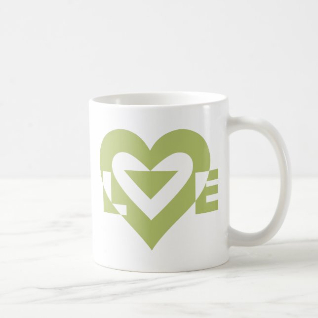 Coole Liebe Graphic, Sage Green Kaffeetasse (Rechts)