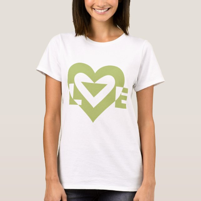 Coole Liebe Graphic, Sage Green T-Shirt (Vorderseite)