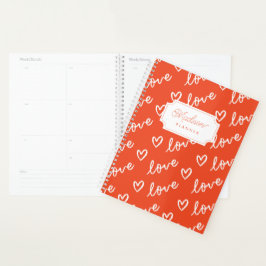 Coole Liebe Herz in Rot mit Monogramm Planer