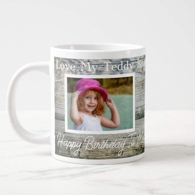 Coole Liebe Mein Teddy Bär Foto Jumbo-Tasse (Links)