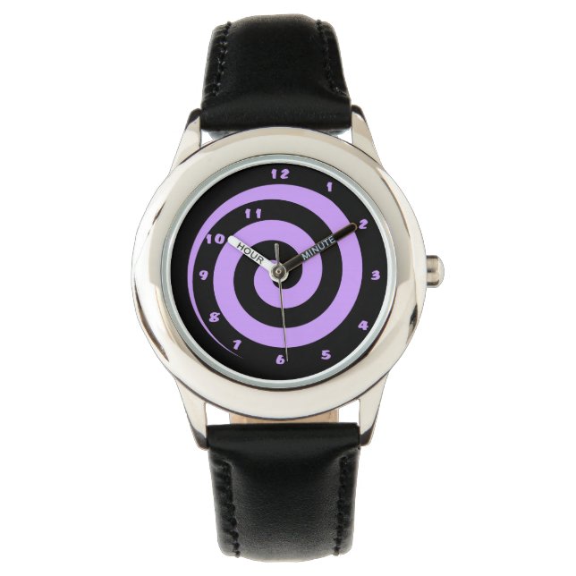 Coole Lila Hypnotic Spiralüberwachung Armbanduhr (Vorderseite)
