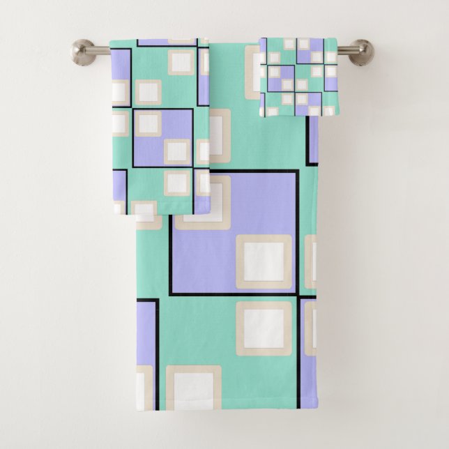 Coole Lila Quadrate Badhandtuch Set (Insitu)