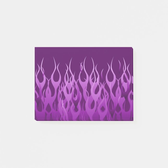Coole Lila Racing-Flammen Grafik Post-it Klebezettel (Vorderseite)