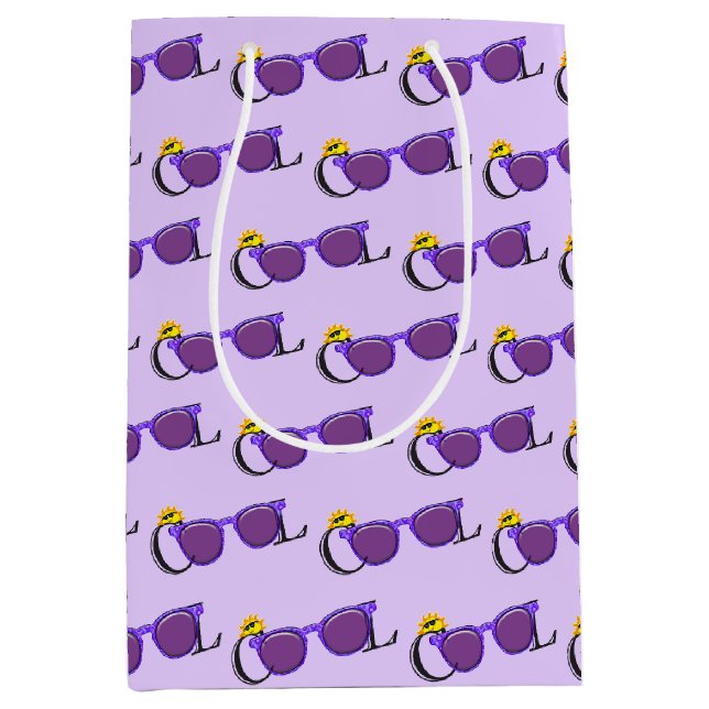 COOLE lila Sonnenbrille Mittlere Geschenktüte (Vorderseite)