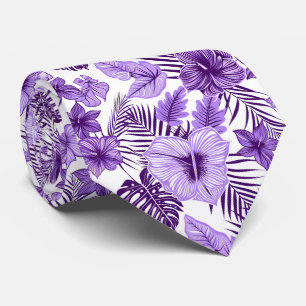 Coole lila tropische Blüte Krawatte