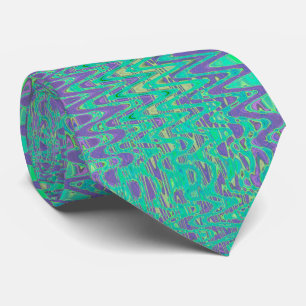 Coole Lila und grüne Abstrakte Tye-Retro-Waves Krawatte