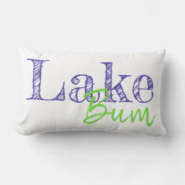 coole lila- und Kalkgrüne LAKE BUM-Typografie Lendenkissen