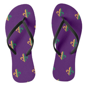 Coole Lilie Mardi Gras Flip Flops