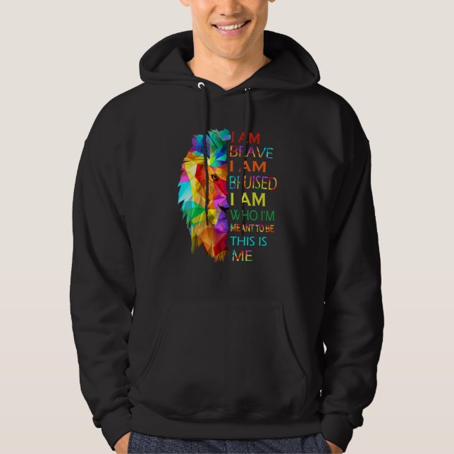 Coole Lion Ich bin tapfer Ich bin geschürt, das is Hoodie (Vorderseite)