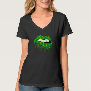 Coole Lippen Bite Kiss Me Mardi Gras Print Mardi G T-Shirt